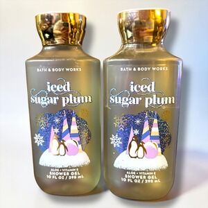 Bath Body Works Iced Sugar Plum Shower Gel 10oz Set of 2 Holiday Traditions 2022